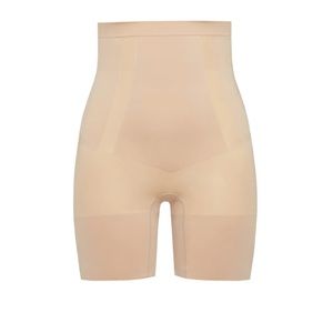 NWT SPANX OnCore High-Waisted Mid-Thigh Short in Soft Nude, 1X